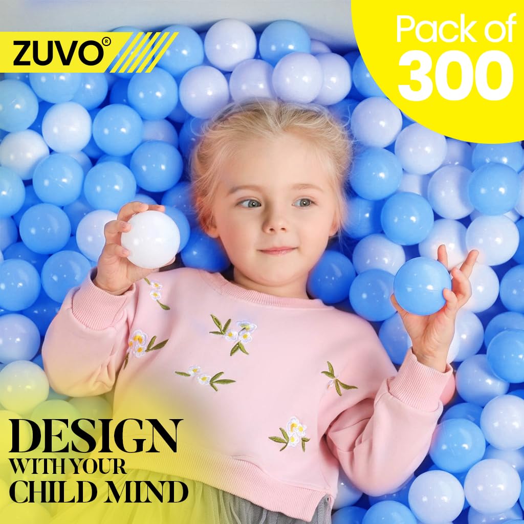Zuvo Ball Pit Balls 200 Pack Blue 5.5cm BPA Free Crush Proof for Kids