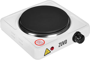 1500w Single Hot Plate - Ring Stove Hob - Portable & with Adjustable Thermostat - Cast Iron Heating Plate - Best for Cooking - Zuvo