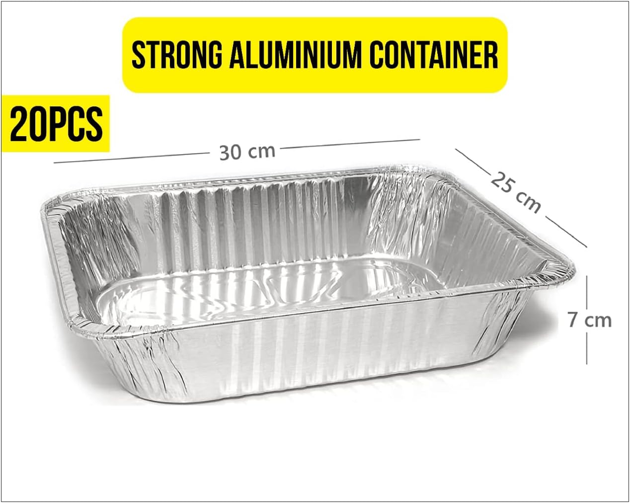 Zuvo Large Disposable Aluminium Foil Trays Containers with Paper Lids 25x25x4 cm, Takeaway Containers Good for Baking Roasting Broiling Cooking Food Storage (20 Trays and Lids) (Packaging May Vary)