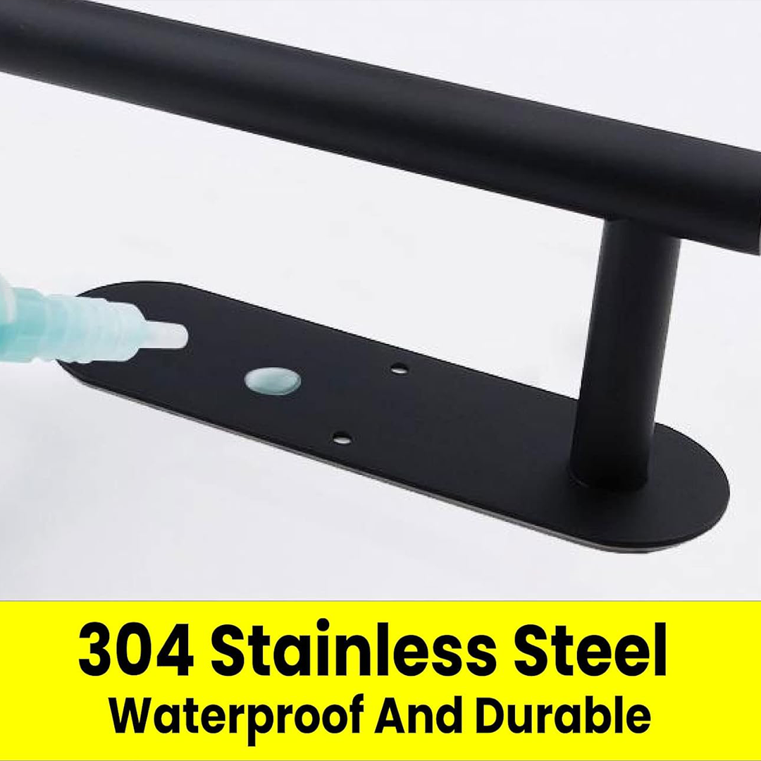 Zuvo Under Cabinet Paper Towel Holder Black – Adhesive or Screw Mount Steel