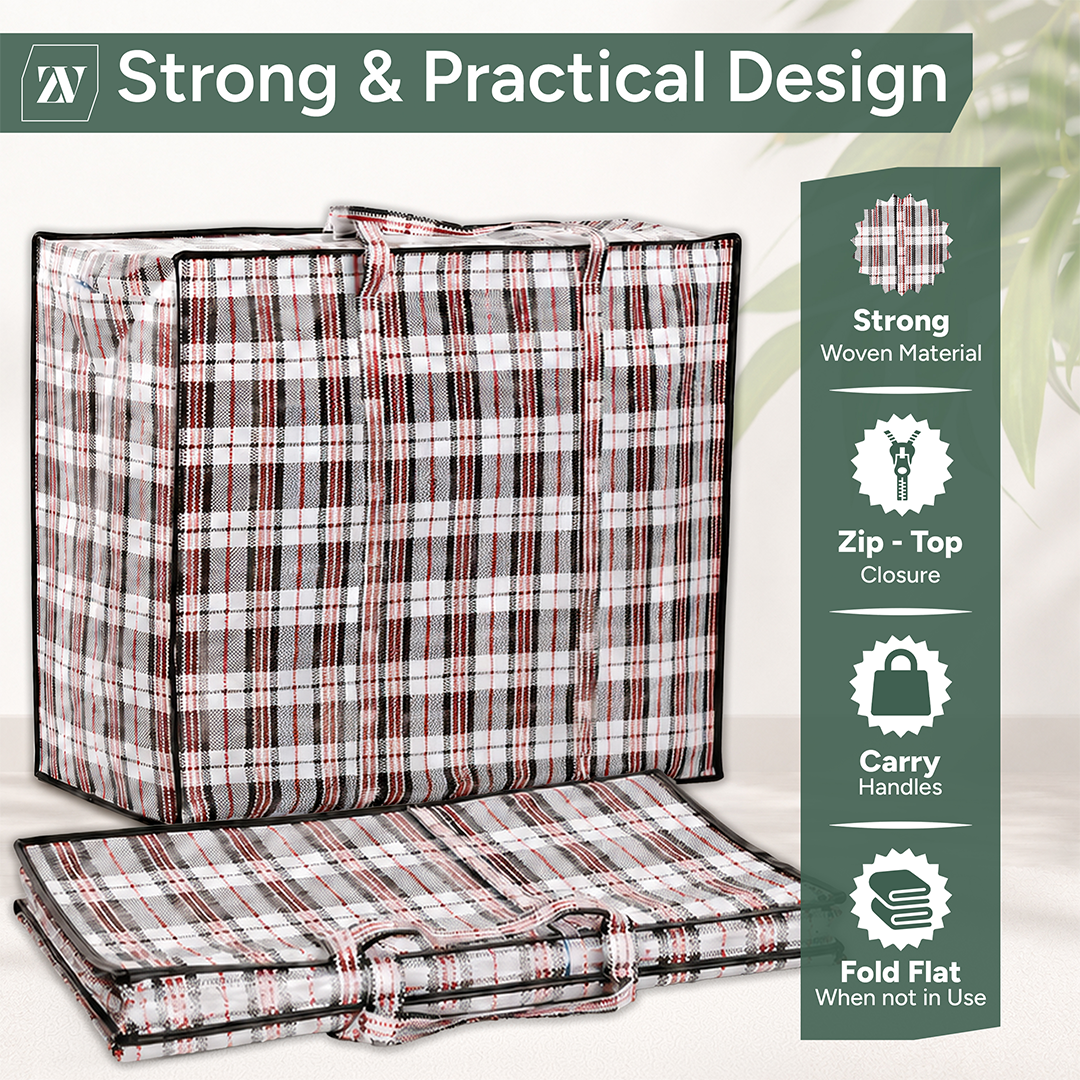 Zuvo Extra Large Laundry & Storage Bags 5 Pack Waterproof with Zips