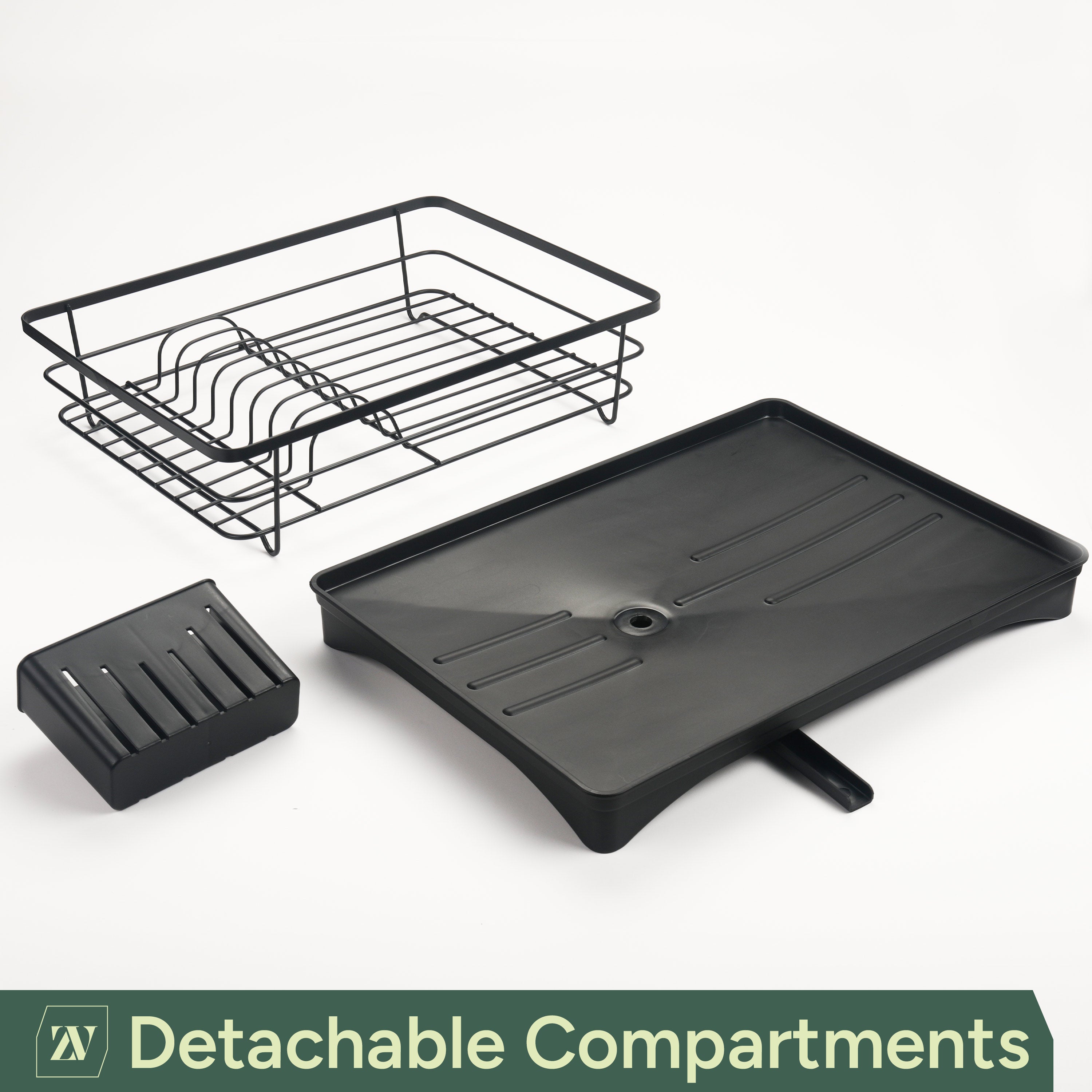 Dish Drainer Rack – Stainless Steel Dish Drying Rack with Cutlery Holder, Space-Saving Kitchen