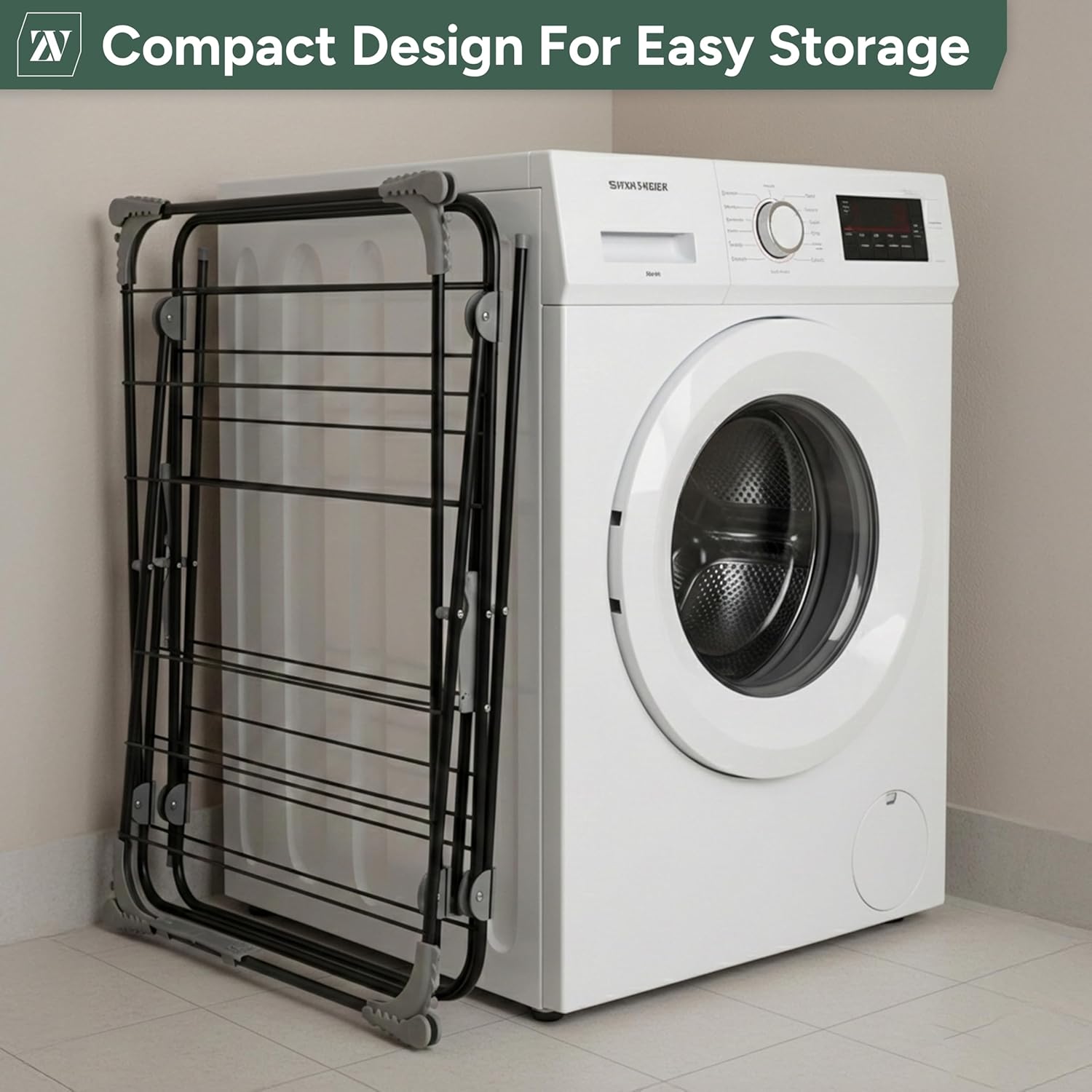 Zuvo Heavy Duty 3 Tier Clothes Airer Folding Drying Rack | Freestanding Laundry Stand for Home & Flat