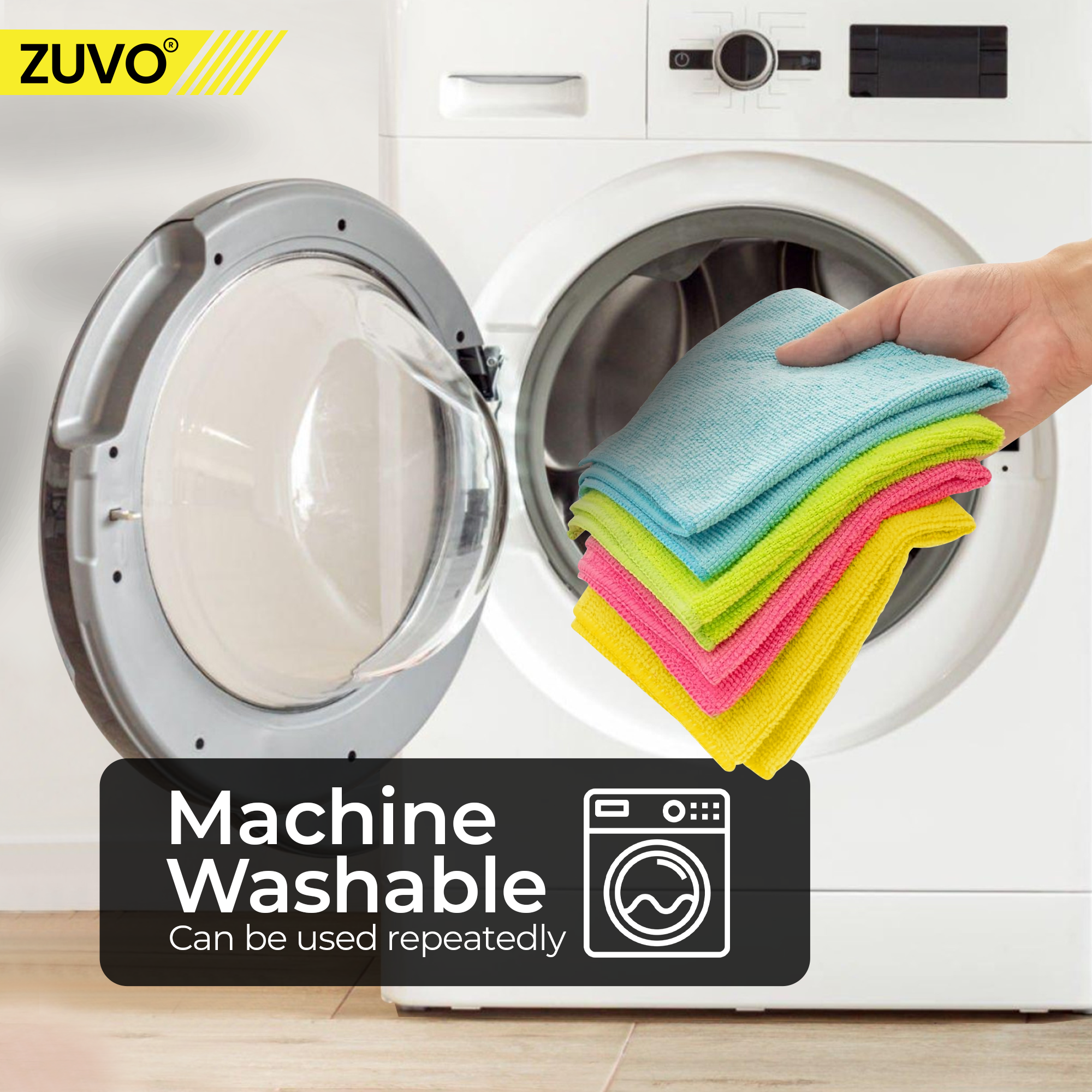 Zuvo Microfibre Cloth Pack of 12 Green 32x32cm