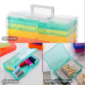 Plastic Photo Box Storage 16 Cases with Removable Dividers for Organizing Photographs, Stamps, Stationery, Jewellery, Seed, Toys, Arts and Craft. [Energy Class A+++]
