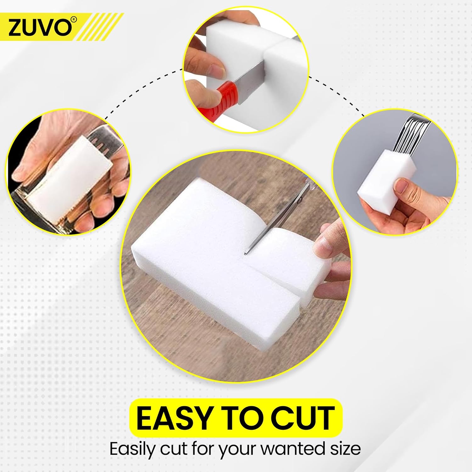 Zuvo Magic Eraser Sponge 12 Pack – Heavy Duty Eco Melamine Cleaning Pads