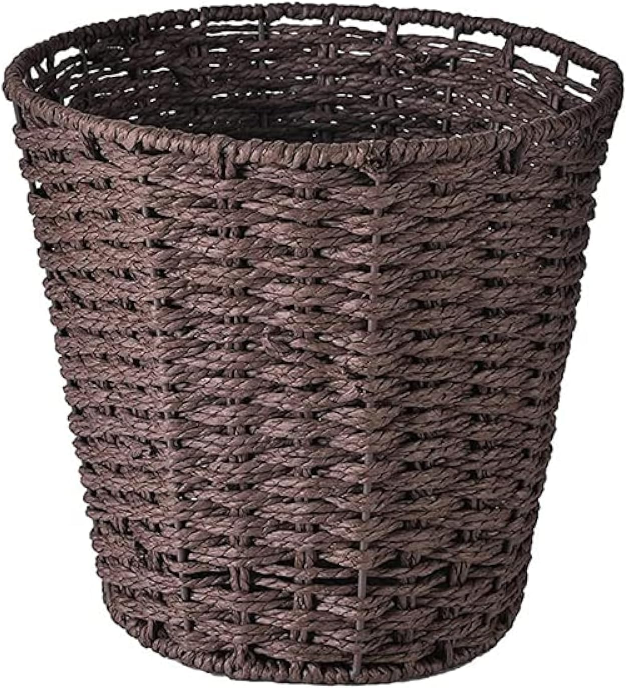 Zuvo Round Wicker Waste Paper Bin 25cm Rubbish Basket,Brown