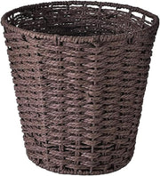 Zuvo Round Wicker Waste Paper Bin 25cm Rubbish Basket,Brown