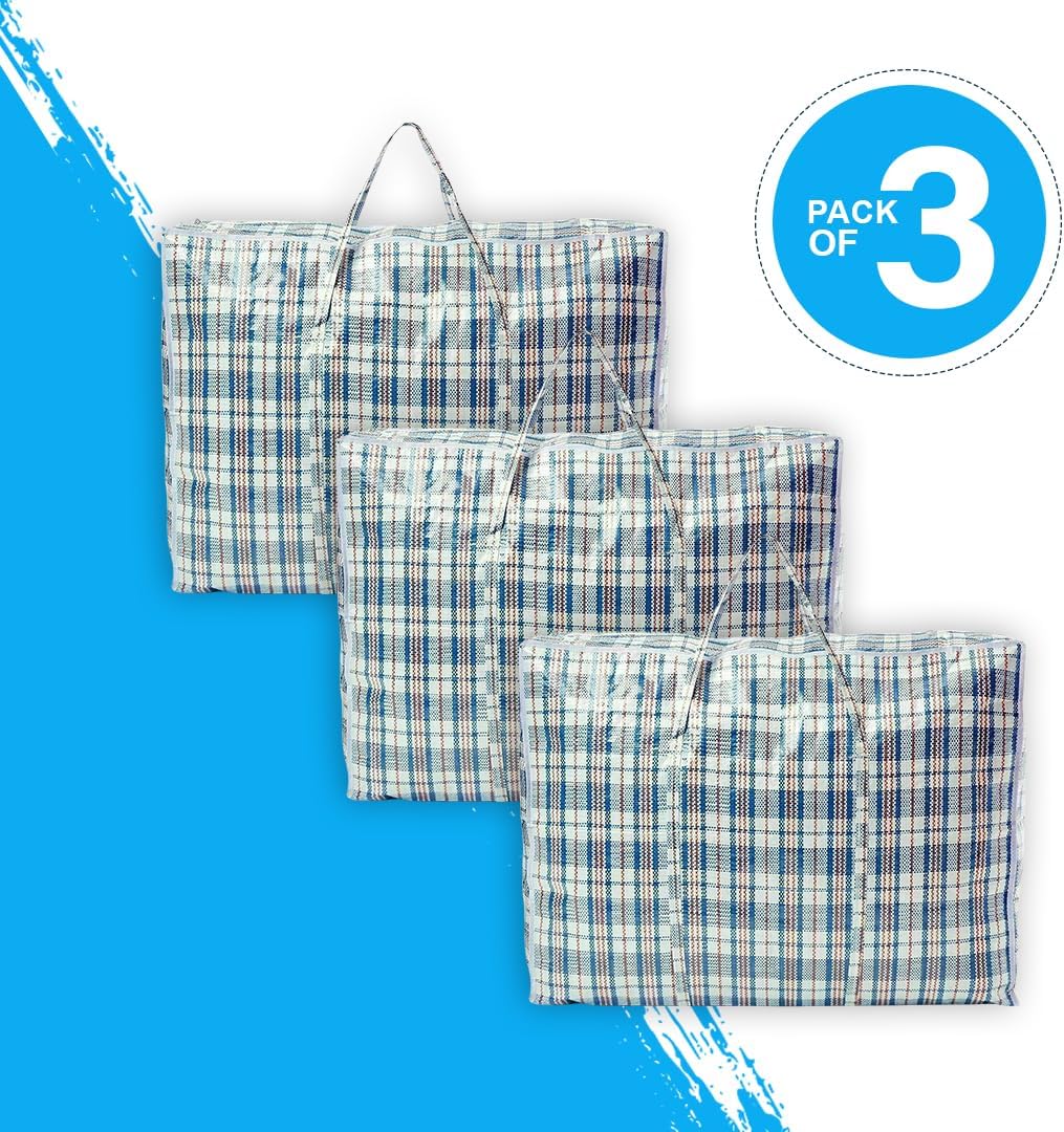 Zuvo Extra Large Laundry Bags with Zip 3 Pack – Waterproof Storage 60x50x25