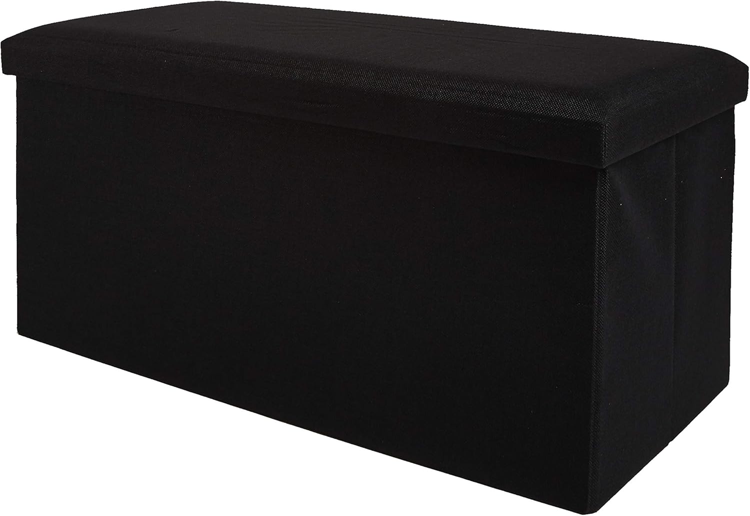 Zuvo Ottoman Storage Box Foldable Fabric Stool Chair 76x38x38cm Black