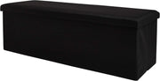 Zuvo Ottoman Storage Box 110x38x38cm Foldable Fabric Stool Chair Black