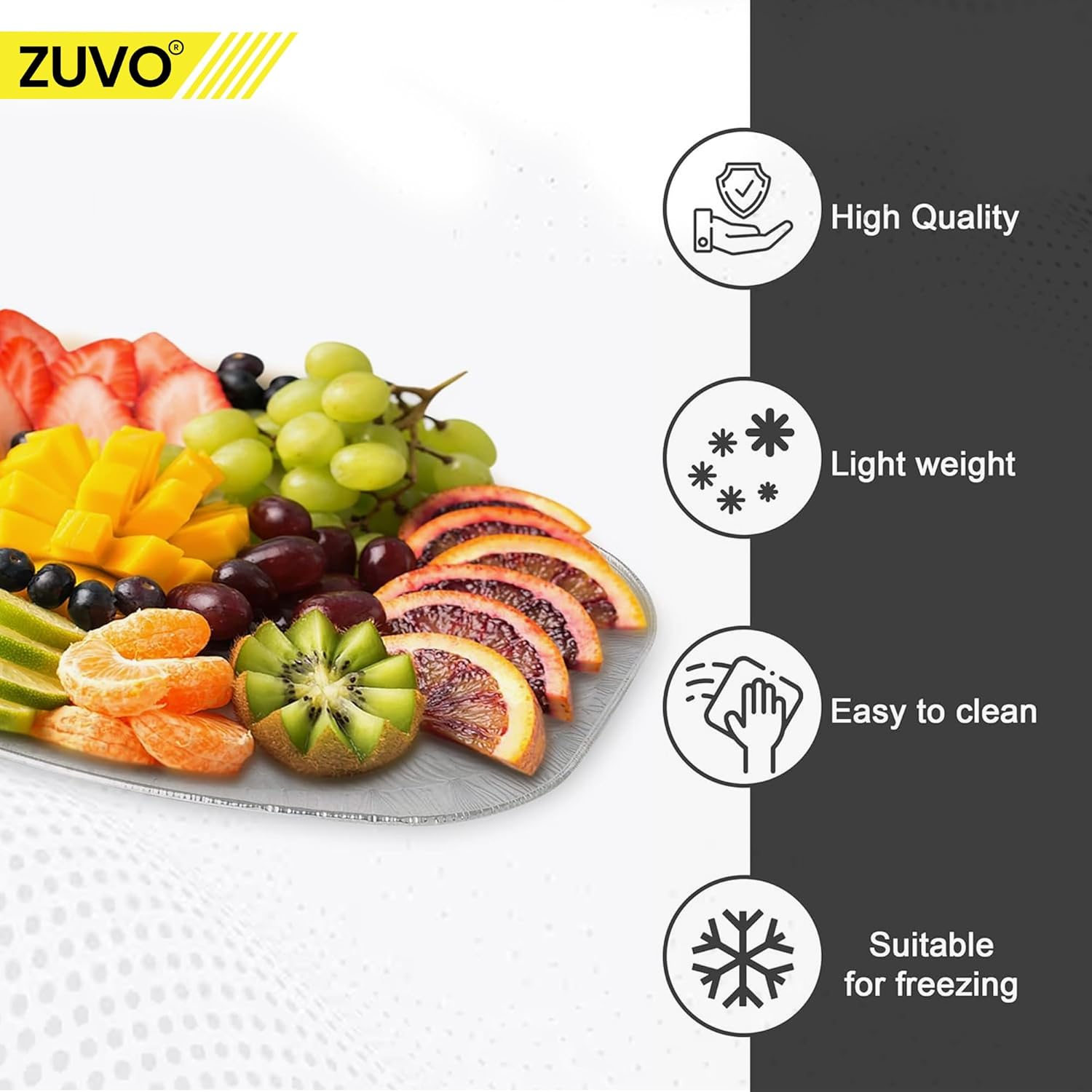 Zuvo Aluminium Serving Platters 20 Pack 35x23cm Oven & Freezer Safe