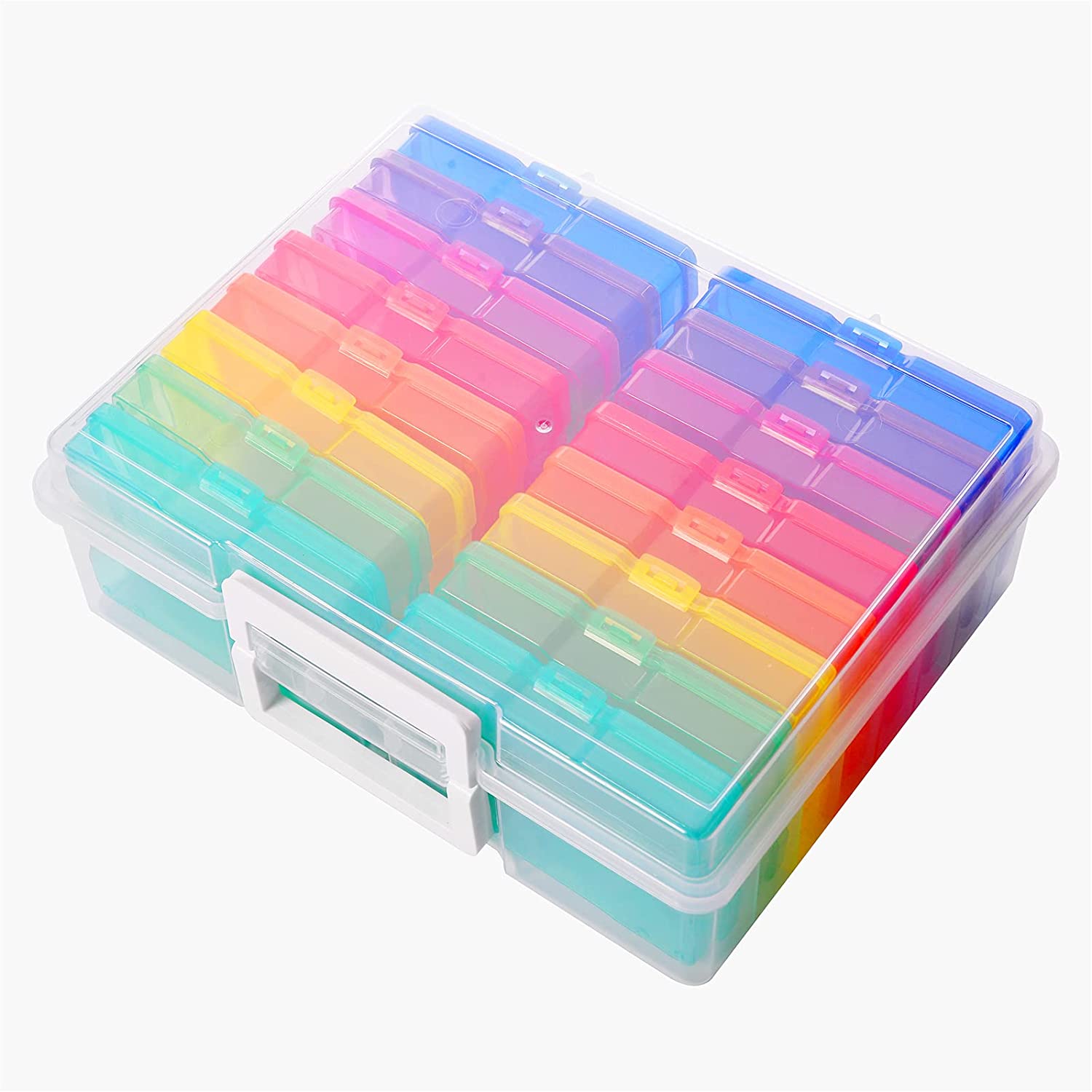 Plastic Photo Box Storage 16 Cases with Removable Dividers for Organizing Photographs, Stamps, Stationery, Jewellery, Seed, Toys, Arts and Craft. [Energy Class A+++]