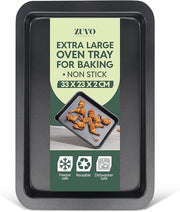 Zuvo 32cm Non Stick Carbon Steel Baking Tray for Oven Cooking Roasting