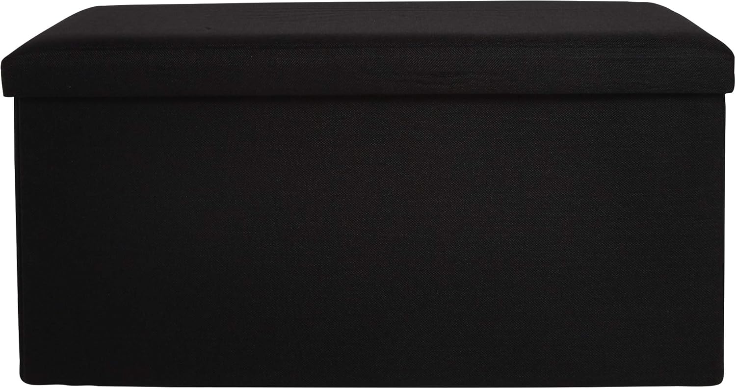 Zuvo Ottoman Storage Box Foldable Fabric Stool Chair 76x38x38cm Black