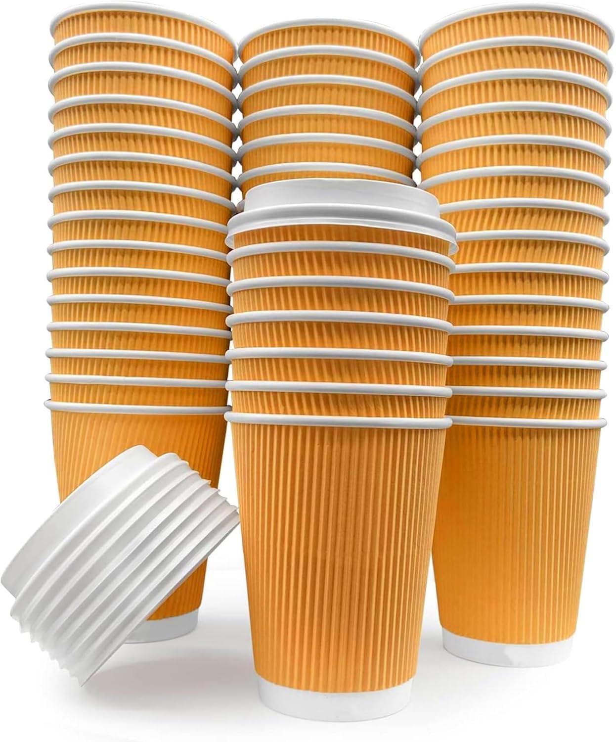 Avlash 12oz Takeaway Coffee Cups with Lids Pack of 30 Disposable Cups