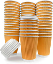 Avlash 12oz Takeaway Coffee Cups with Lids Pack of 30 Disposable Cups