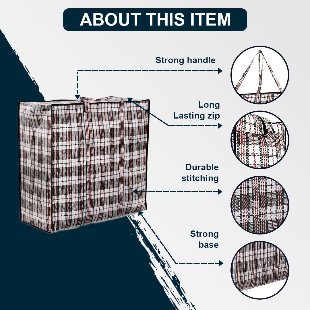 Zuvo Extra Large Laundry & Storage Bags 5 Pack Waterproof with Zips