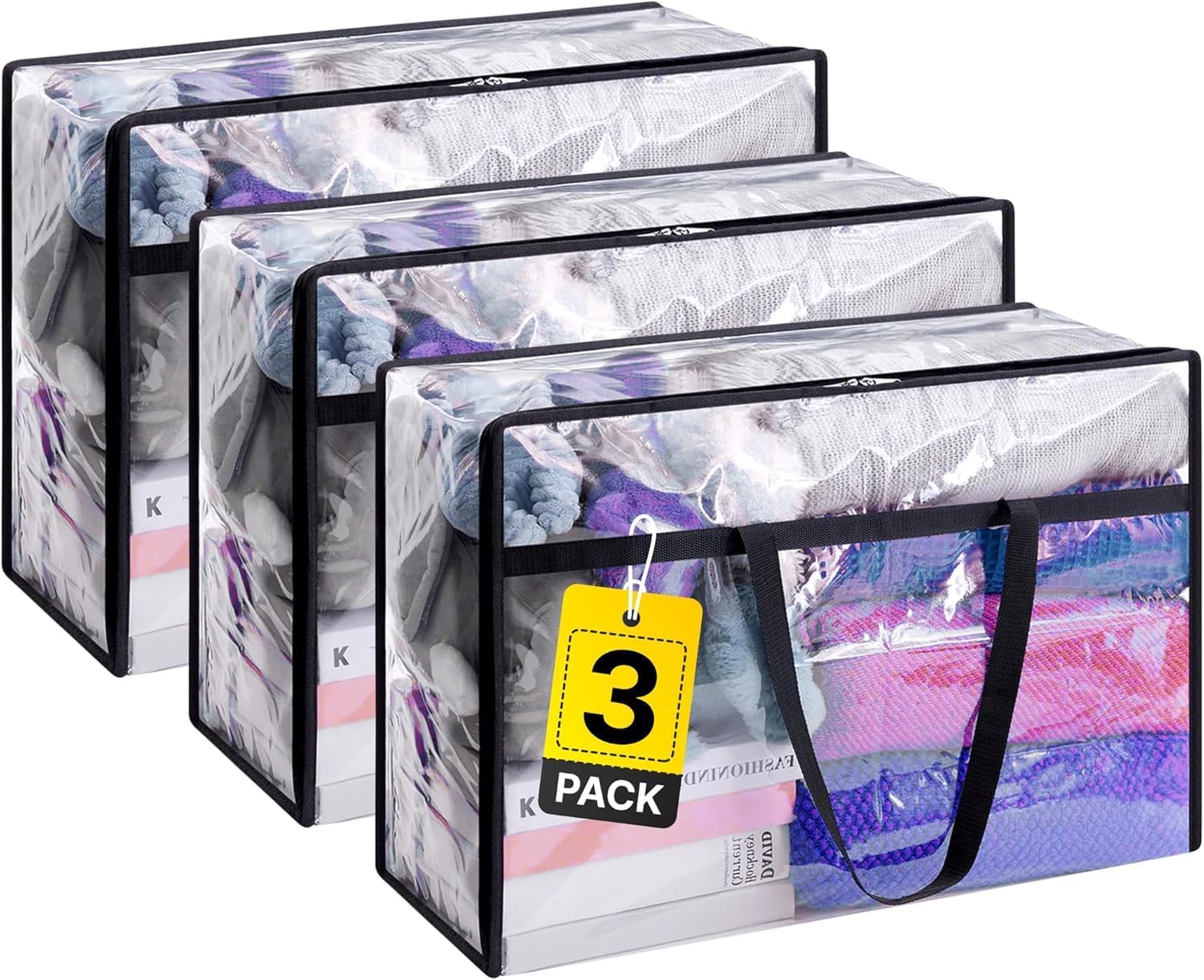 Zuvo Laundry Storage Bags Pack of 3, XL (46x23x38 cm)