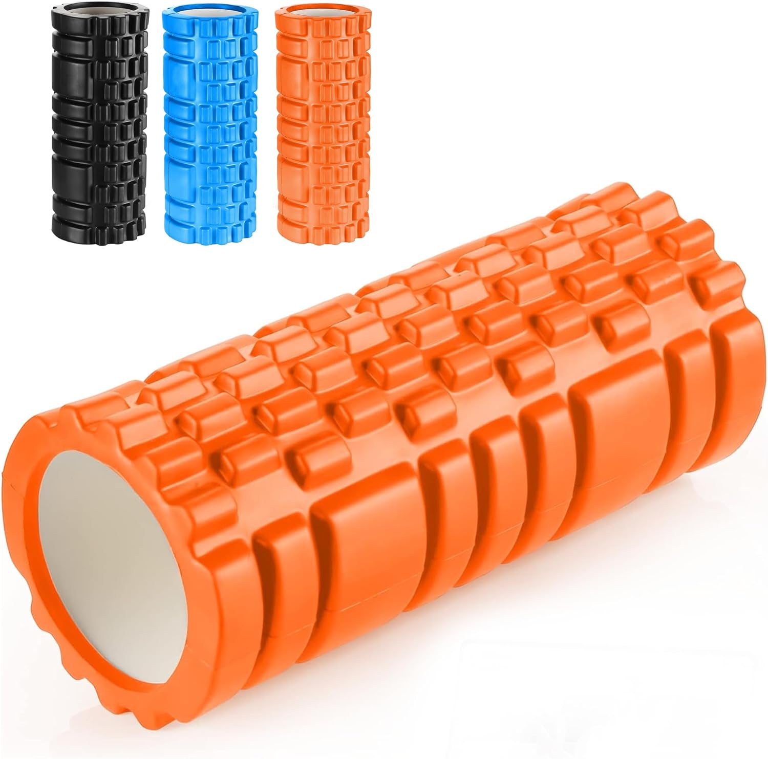 Foam Roller for Gym Equipment - Lightweight Orange Foam Rollers for Muscles and Back Massagers for Pain Relief - Premium Quality Massage Tool by Zuvo