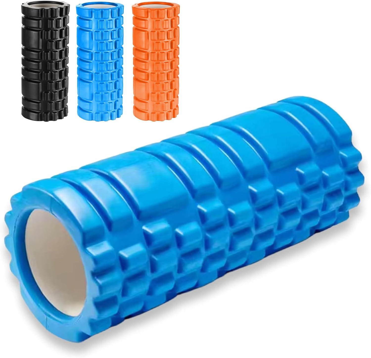 Zuvo Foam Roller Blue Lightweight Massage Tool for Muscles and Back