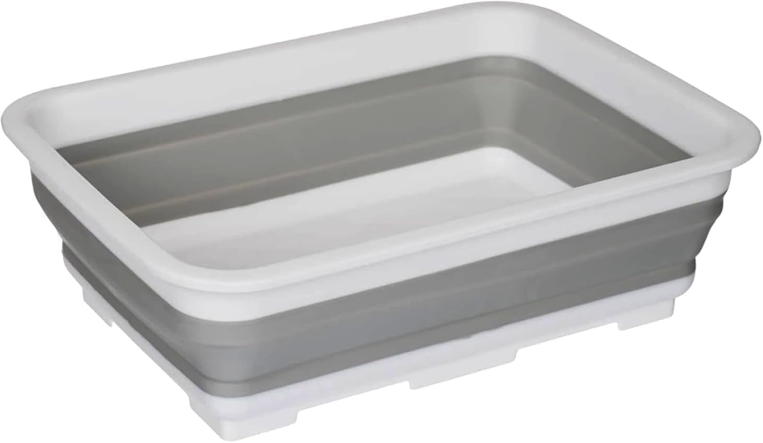Zuvo Collapsible Washing Up Bowl 10L Foldable Sink Basin Grey White