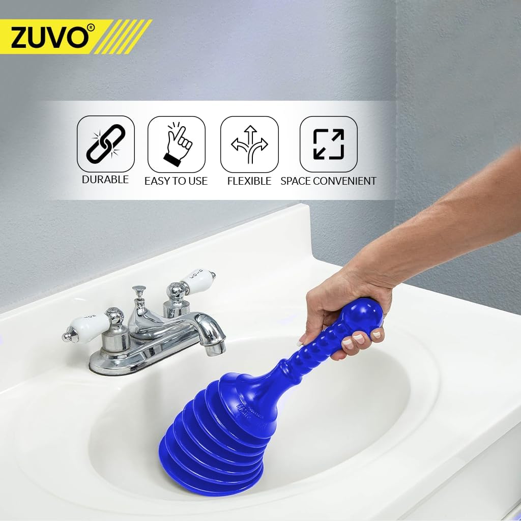 Zuvo Blue AirPush Plunger Kitchen, Bathroom & Shower