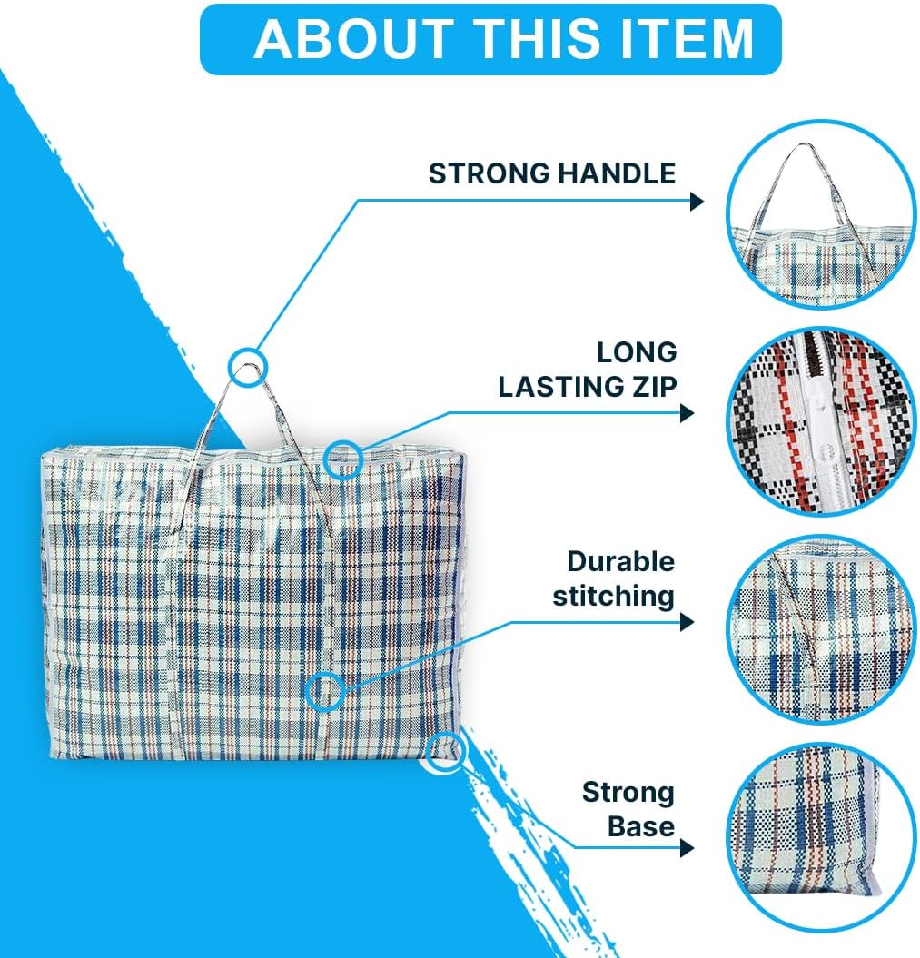 Zuvo Extra Large Laundry Bags with Zip 3 Pack – Waterproof Storage 60x50x25