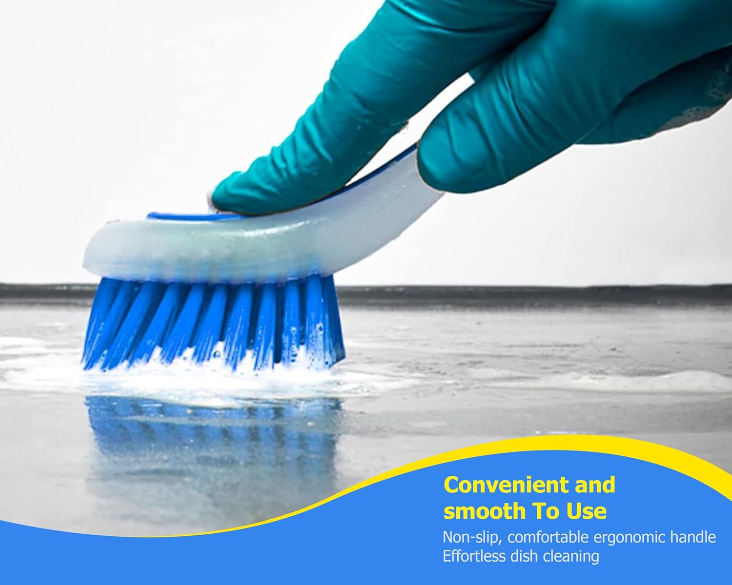 Zuvo Long Handled Scrubbing Brush Pack of 3 – Durable Bristles with Suction