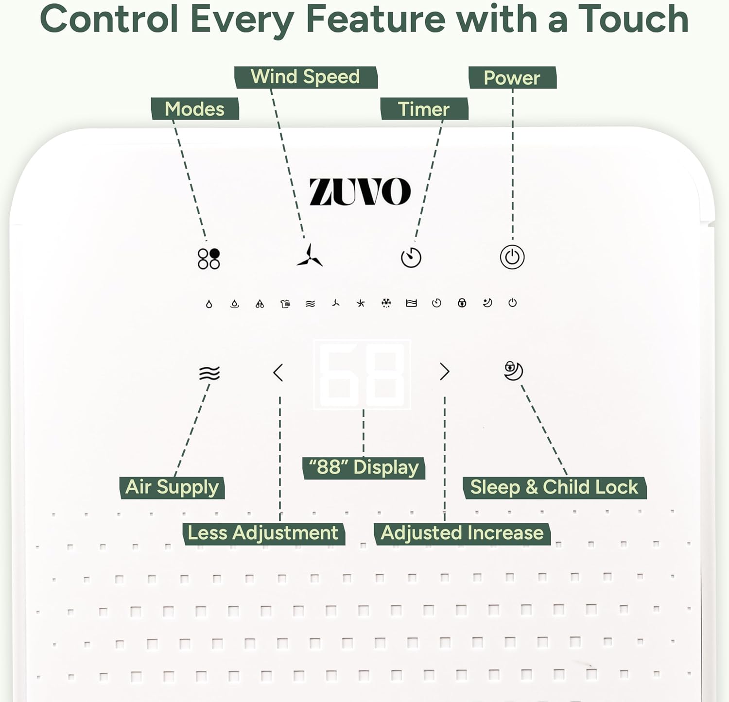 Zuvo 12L Day Dehumidifier with Carbon Filter Low Noise Energy Efficient 2 L Tank Timer Laundry Mode Continuous Drainage
