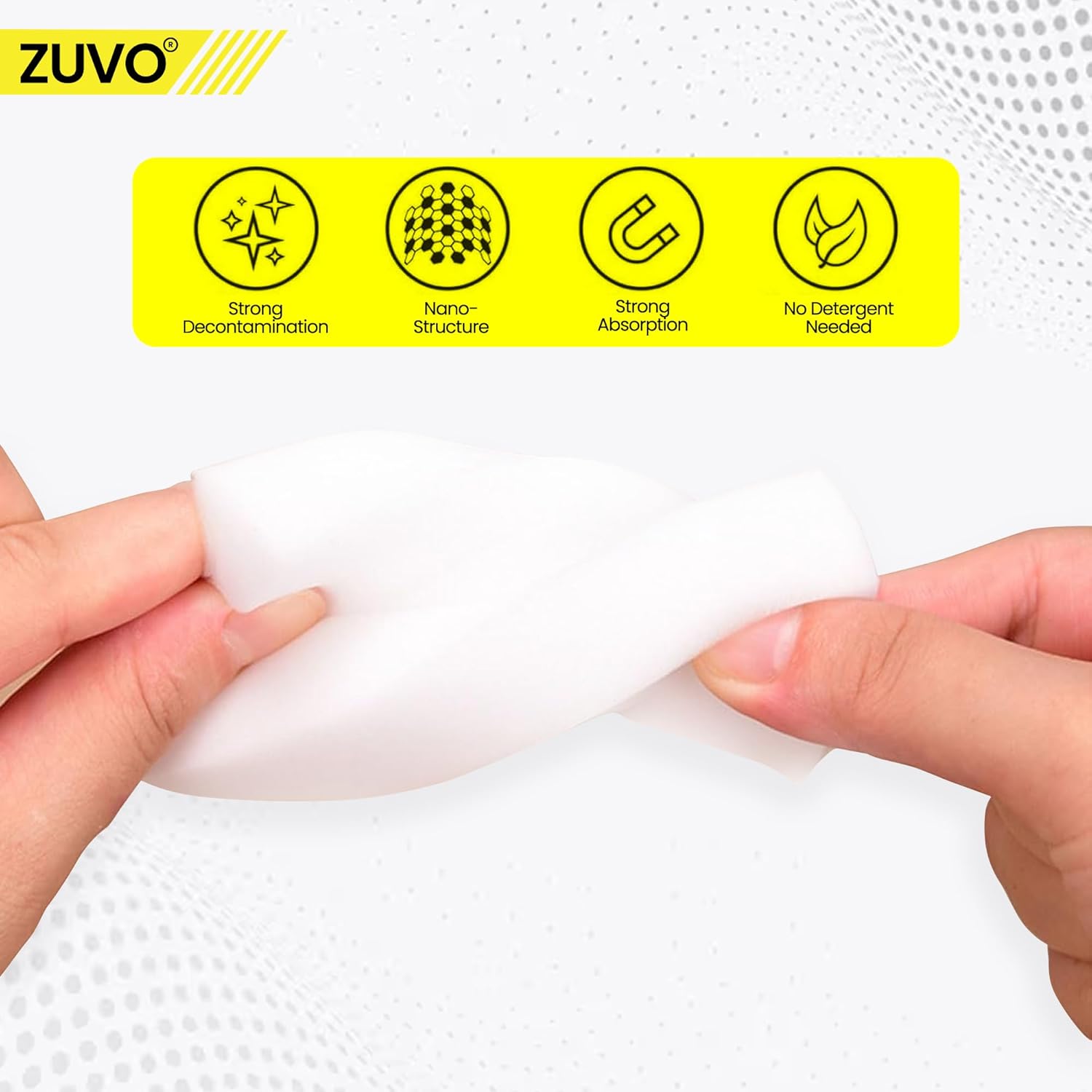 Zuvo Magic Eraser Sponge 12 Pack – Heavy Duty Eco Melamine Cleaning Pads
