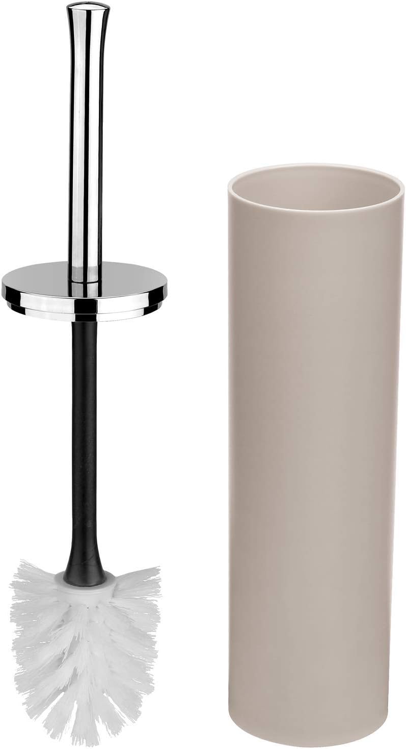 Bathroom Accessories Set 6 Piece Beige Bin, Brush, Dispenser & Holders