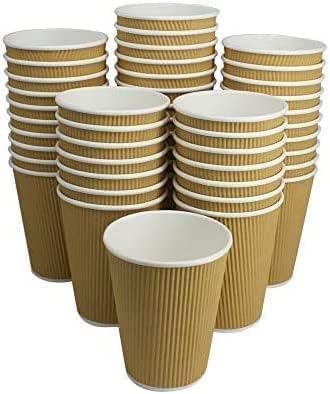 Zuvo Ripple Takeaway Coffee Cups 16oz 30-Pack, Brown