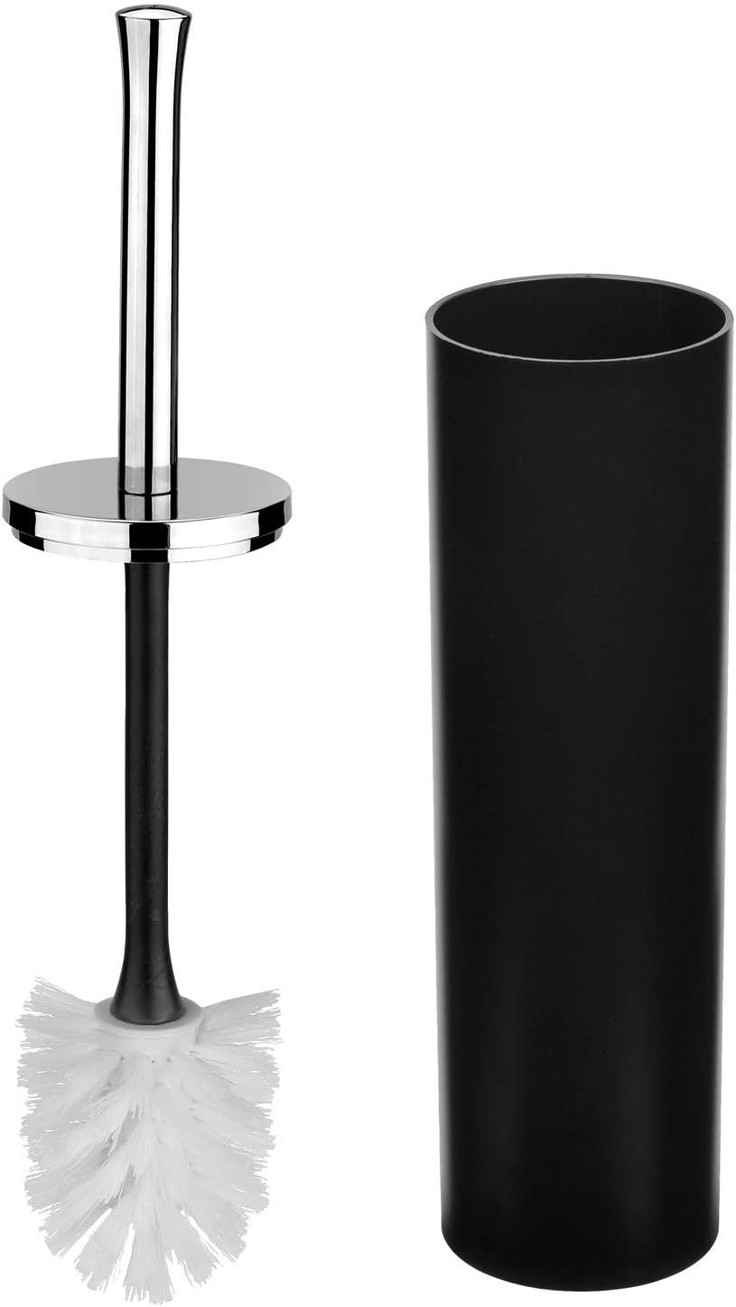 Bathroom Accessories Set 6 Piece – Black Bin, Brush, Dispenser & Holders