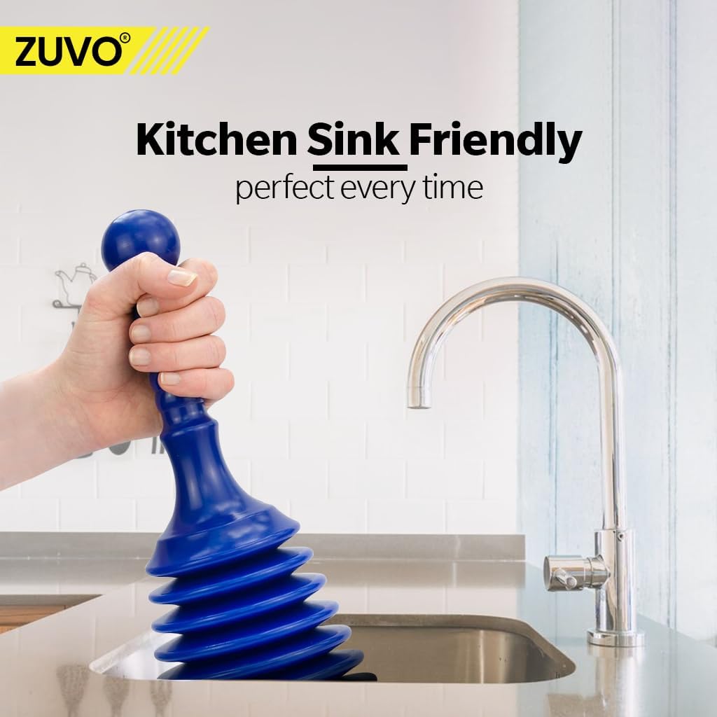 Zuvo Blue AirPush Plunger Kitchen, Bathroom & Shower