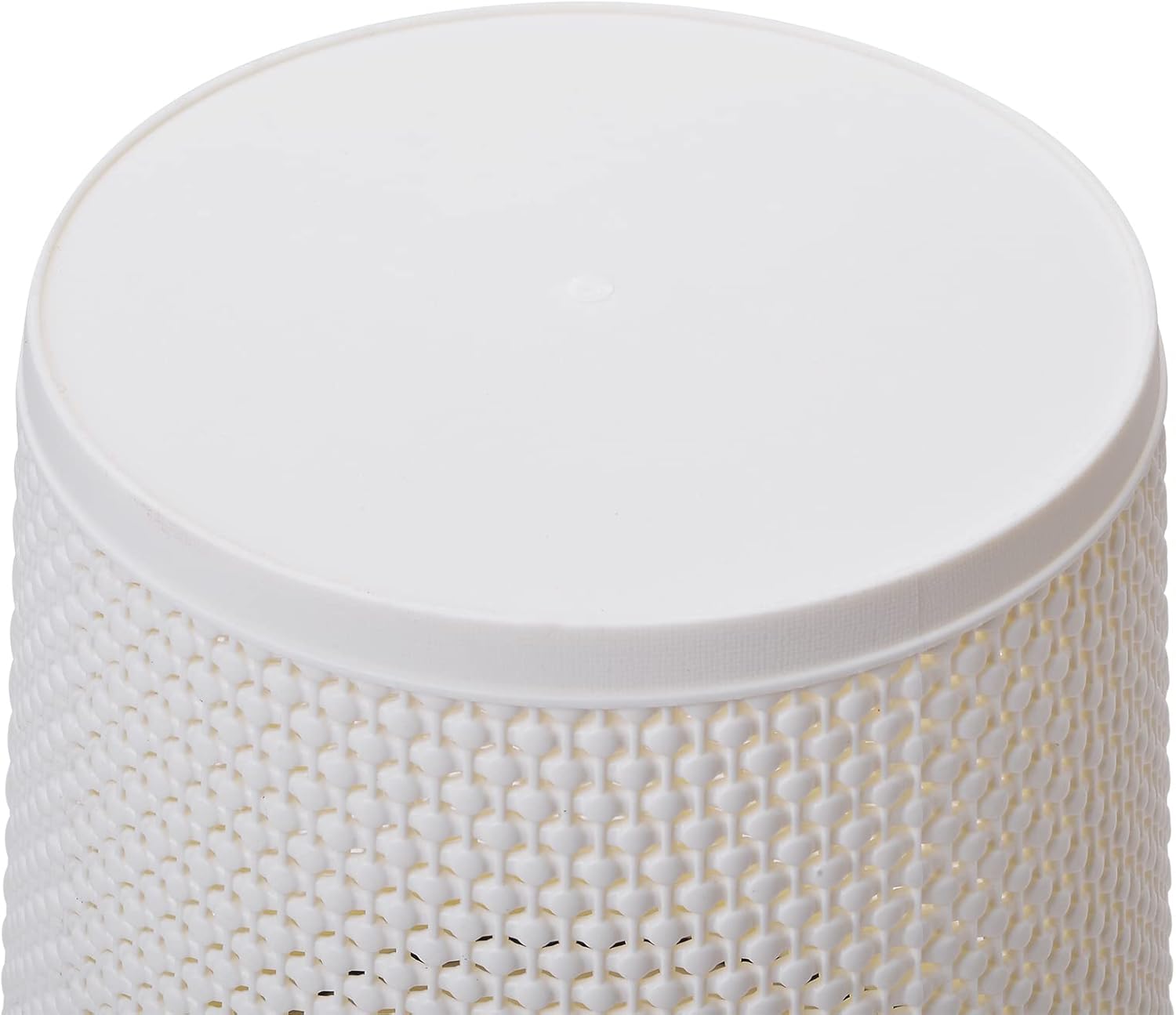 Zuvo Plastic Trash Paper Bin Beige Cylindrical Open-Top