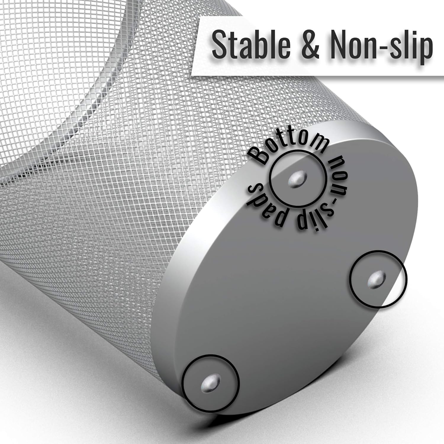 Zuvo Round Metal Mesh Waste Paper Bin, Pack of 2 Silver