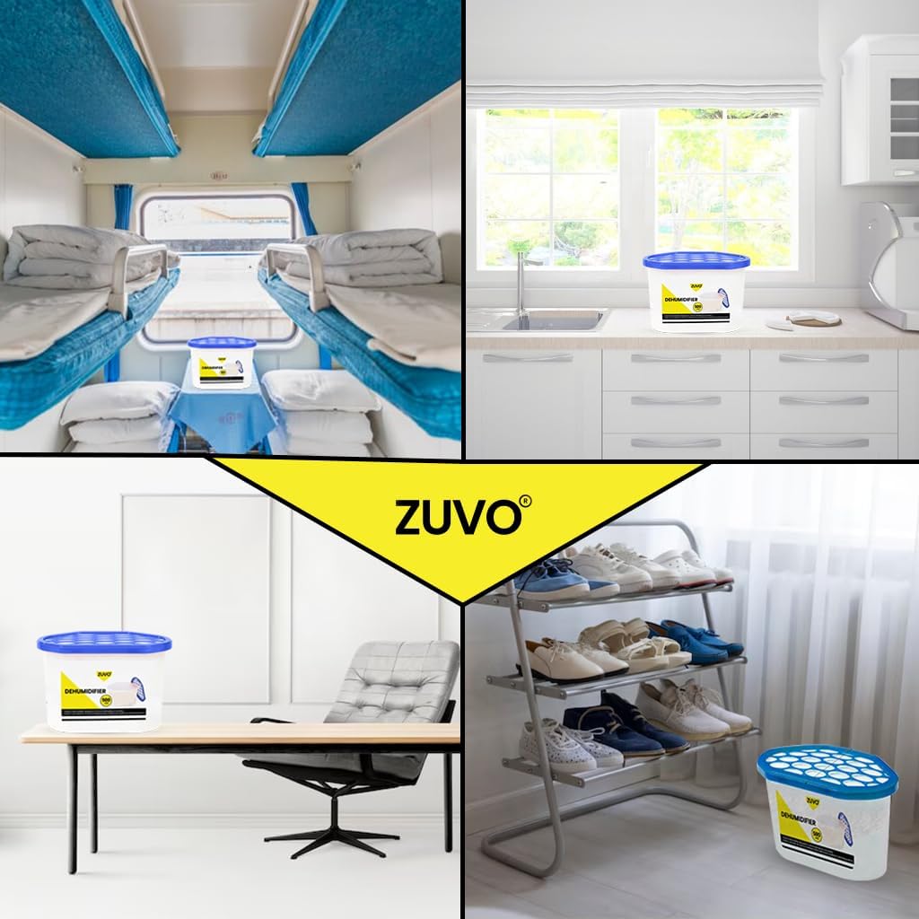 Zuvo Dehumidifier 500ml 20 Pack Disposable Moisture Absorber Damp Trap