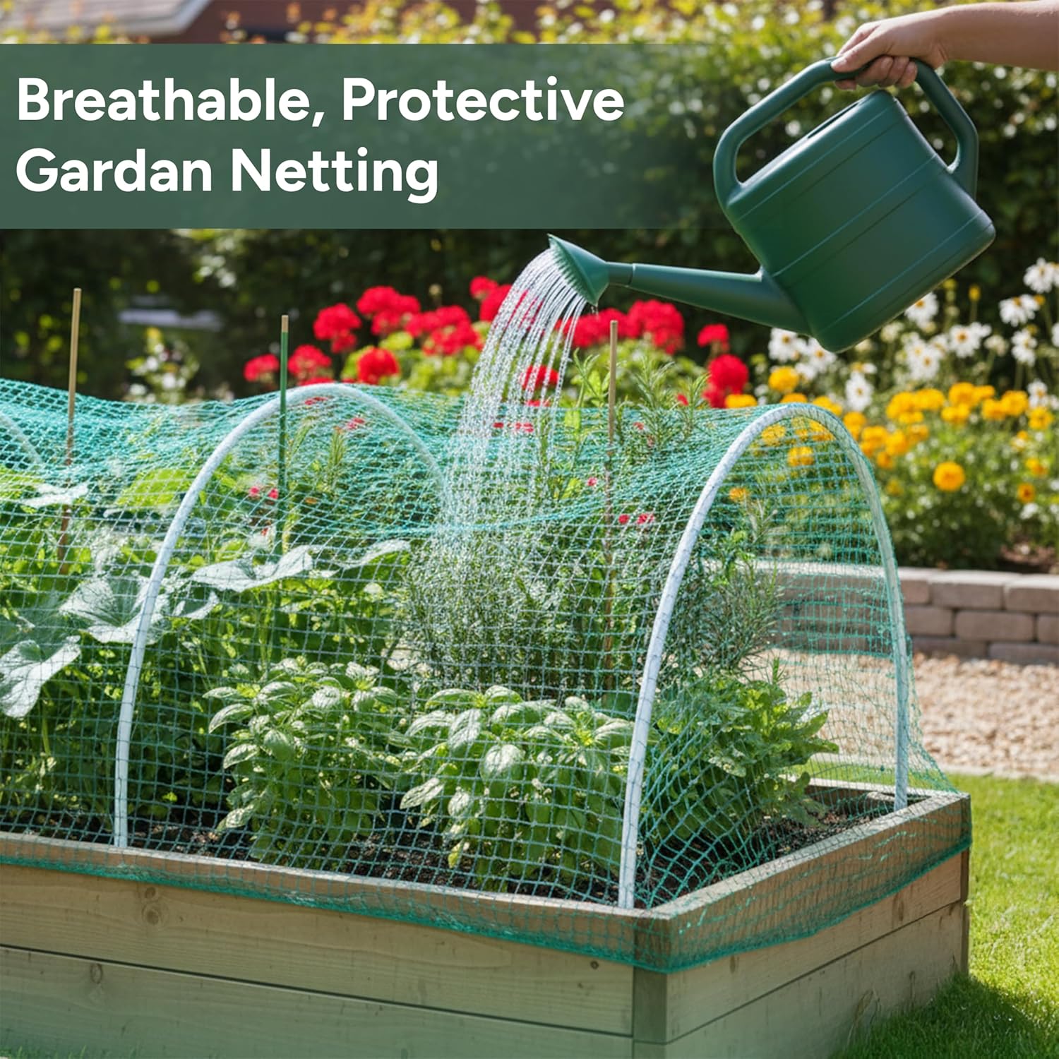 Zuvo Garden Netting 2m x 10m Green Mesh for Plants Birds and Pigeon Protection