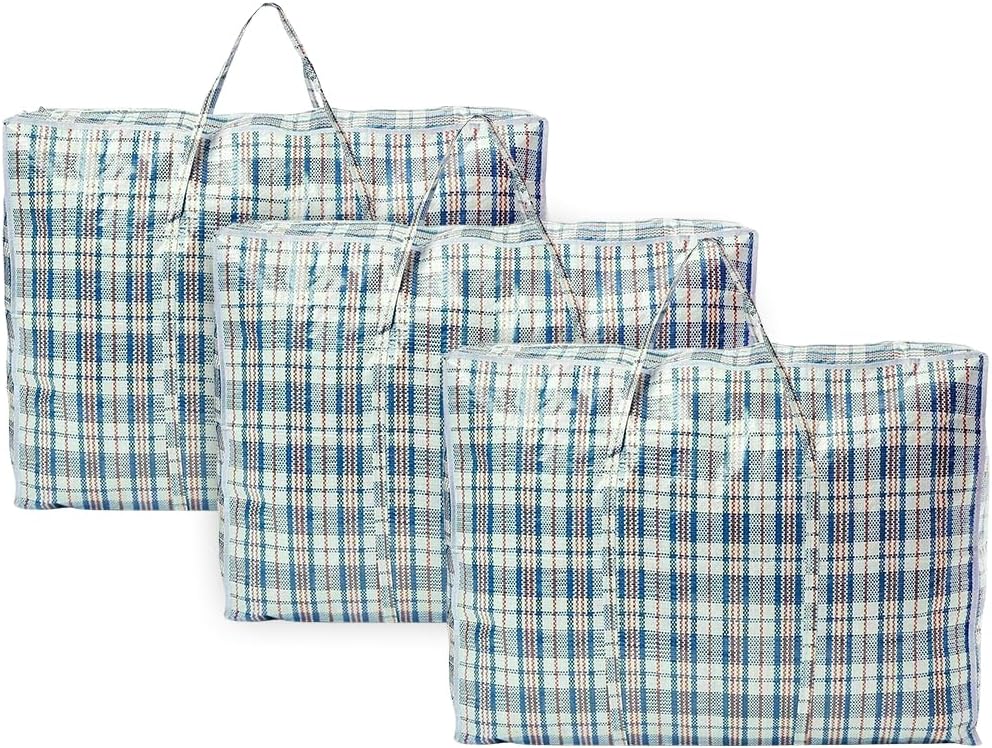 Zuvo Extra Large Laundry Bags with Zip 3 Pack – Waterproof Storage 60x50x25