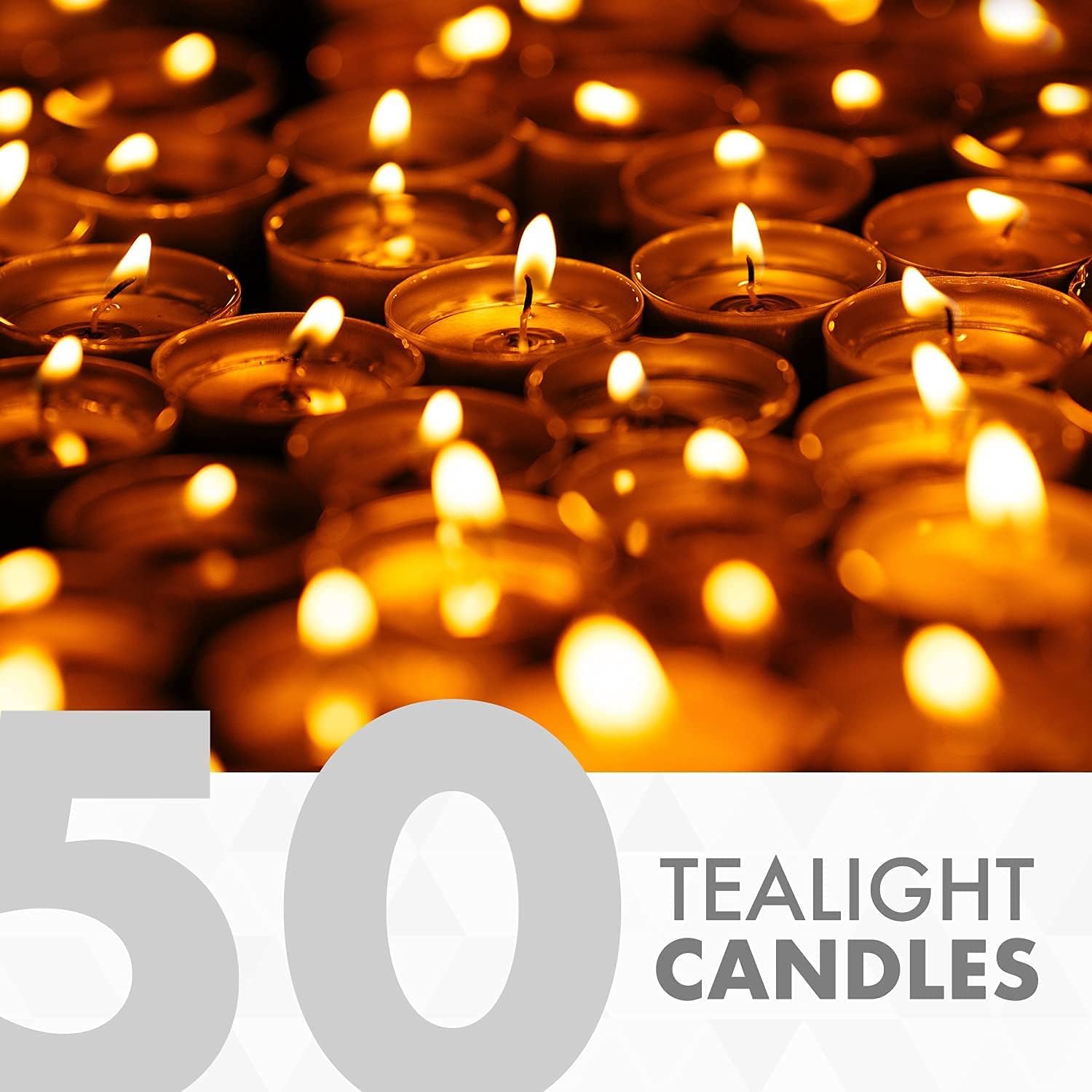 Avlash 8 Hour Tea Light Candles Pack of 50 Unscented Long Burn White