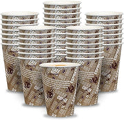 Zuvo Printed Paper Coffee Cups 8oz 50-Pack Eco-Friendly