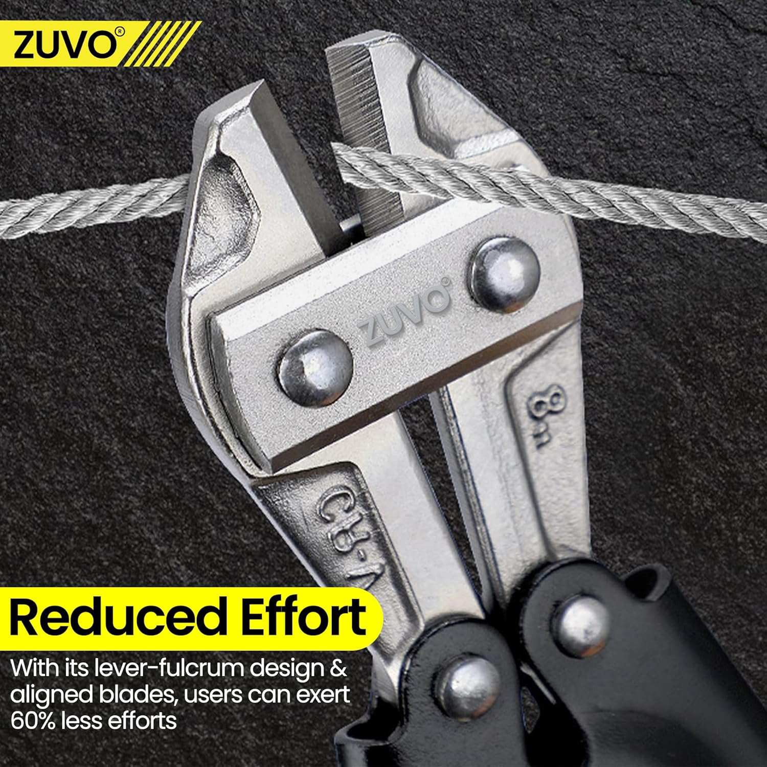 Zuvo 8in Heavy Duty Bolt Cutter Professional Cable and Wire Cutting Tool