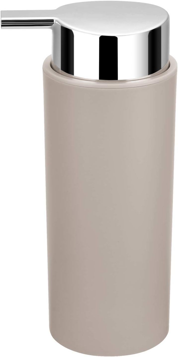 Bathroom Accessories Set 6 Piece Beige Bin, Brush, Dispenser & Holders