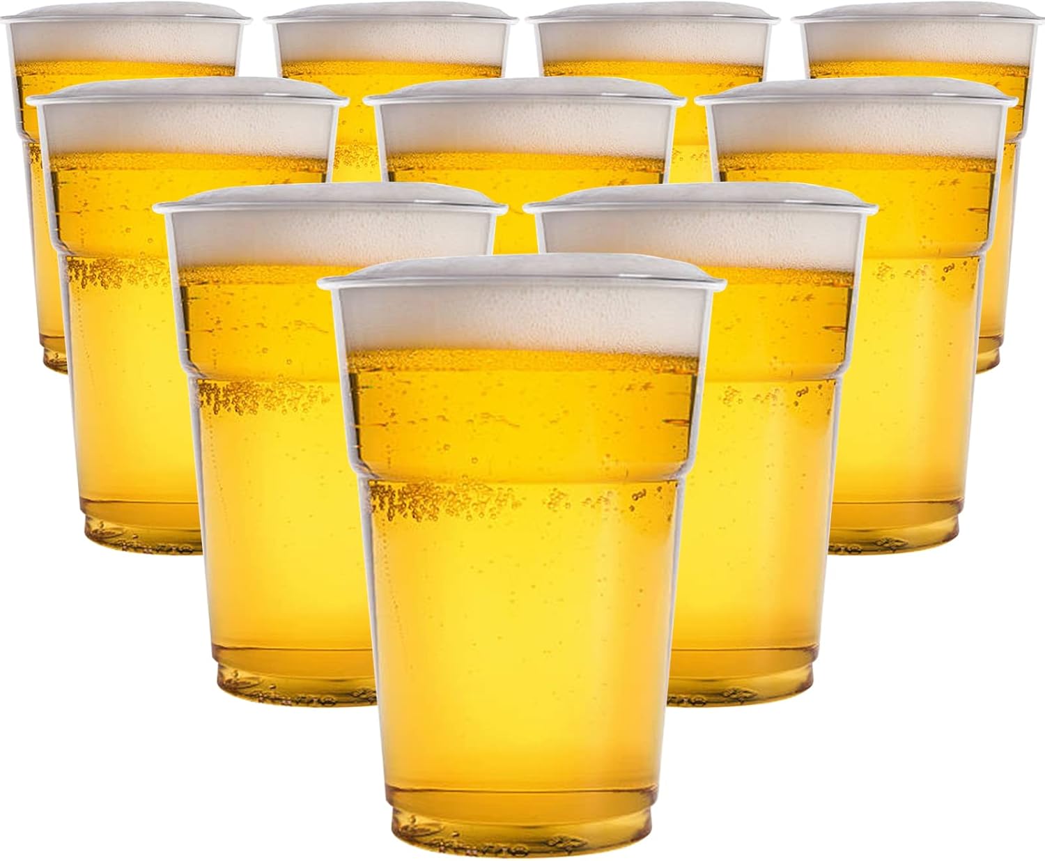 Pack of 50 330 ml Half Pint Clear Plastic Beer Glasses for Events and Parties