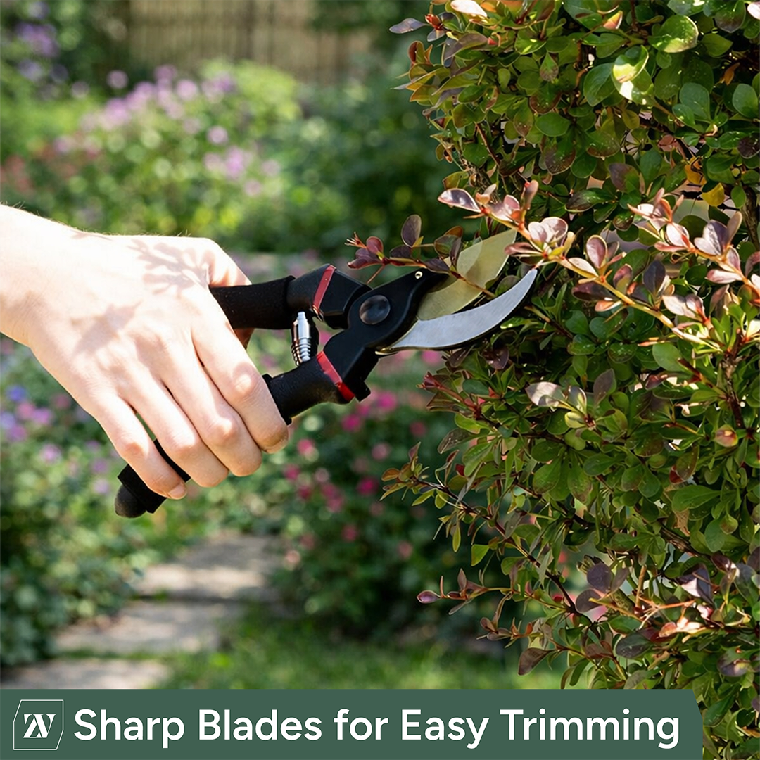 Zuvo Garden Secateurs Heavy Duty Bypass Pruning Shears with Comfort Grip