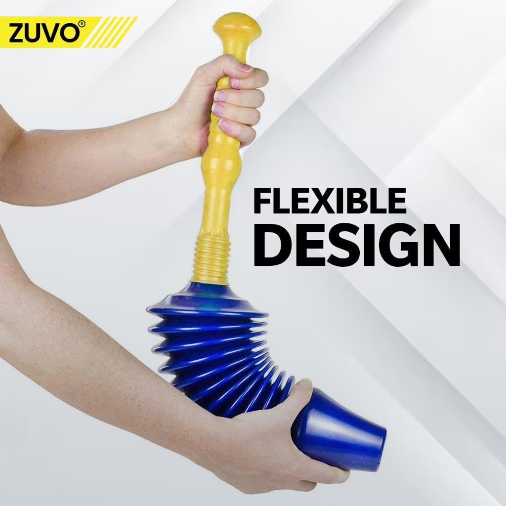 Zuvo Powerful Push Toilet Unblocker with Free Bucket – Blue & Yellow
