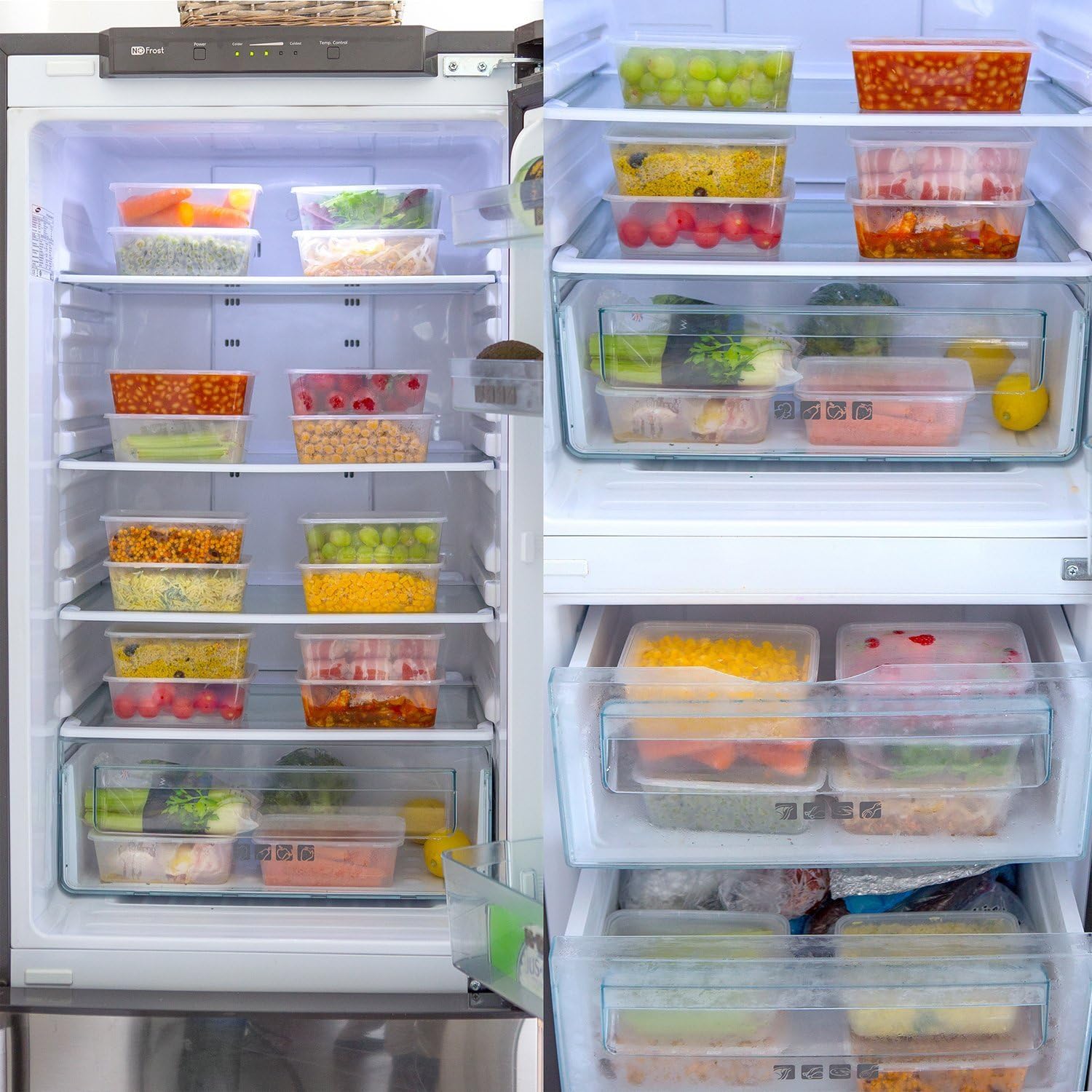 Zuvo Plastic Food Containers 30 Pack 750ml Microwave & Freezer Safe with Lids