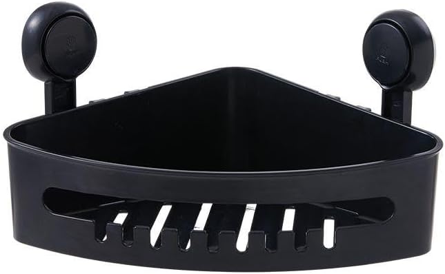 Zuvo No-Drill Shower Caddy Suction Cup Bathroom Shelf, Black