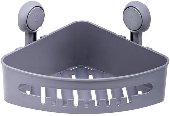 Zuvo No-Drill Shower Caddy – Suction Cup Bathroom Shelf, Grey